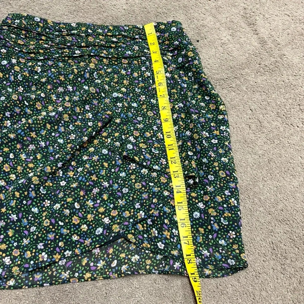 Zara Mini Skirt Floral Pintuck Side Zip Womens S NWOT - Picture 6 of 10